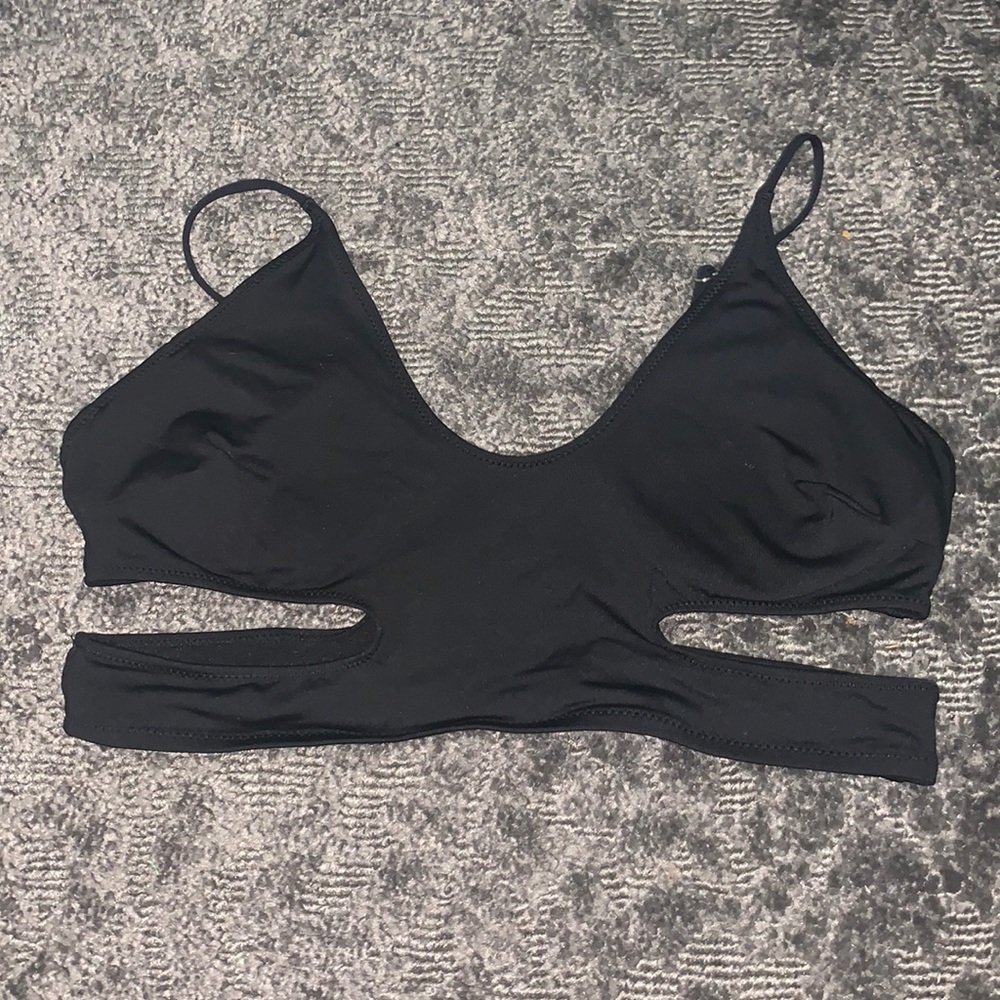 black cutout bikini top
